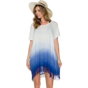 NWT Roxy Blue Ombre Poncho Cover-Up (L)